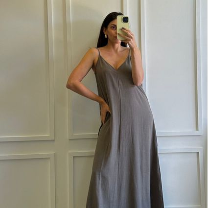 Vestido Munique Linho verde pinheiro Trituê - TRITUÊ