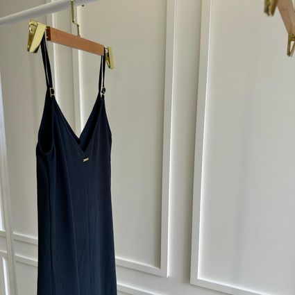 Vestido Munique Linho Azul Petróleo Trituê - TRITUÊ