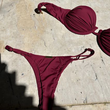 Calcinha meio fio Malibu avulso cereja Trituê - TRITUÊ
