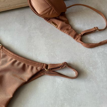 Calcinha Atenas avulsa fio duplo caramelo canelado... - TRITUÊ