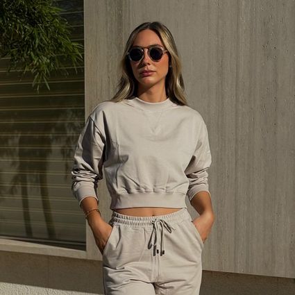 Blusa Carmel moletinho cinza cromo Trituê - TRITUÊ