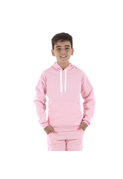 Moletom Canguru Infantil Menino Rosa Claro - Black Beast