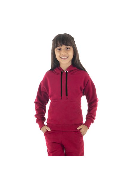 Moletom Canguru Infantil Menina Vinho - Black Beast