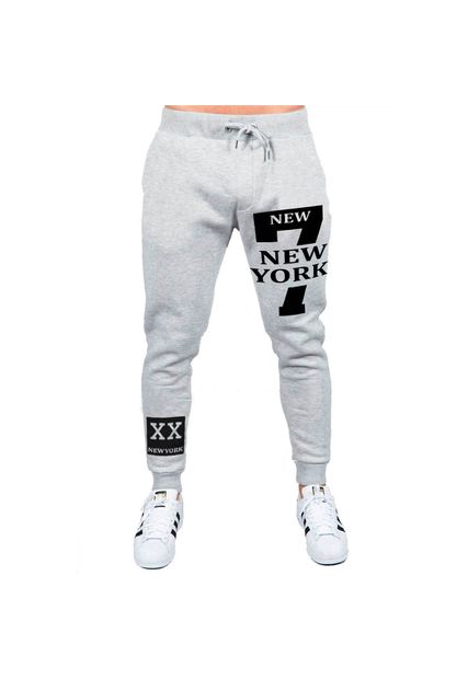 Calça De Moletom Black Beast 7 New York Cinza - Black Beast