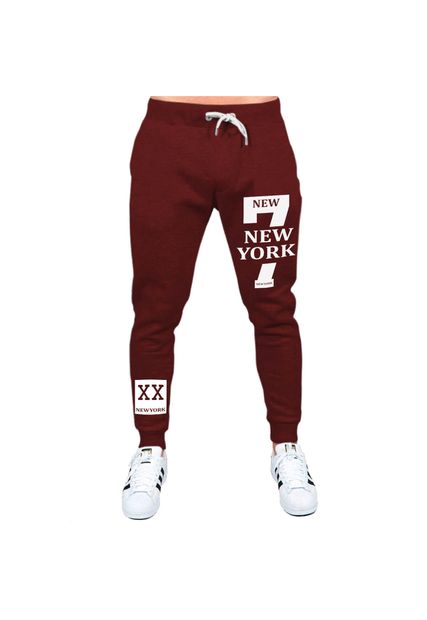 Calça De Moletom Black Beast 7 New York Vinho - Black Beast