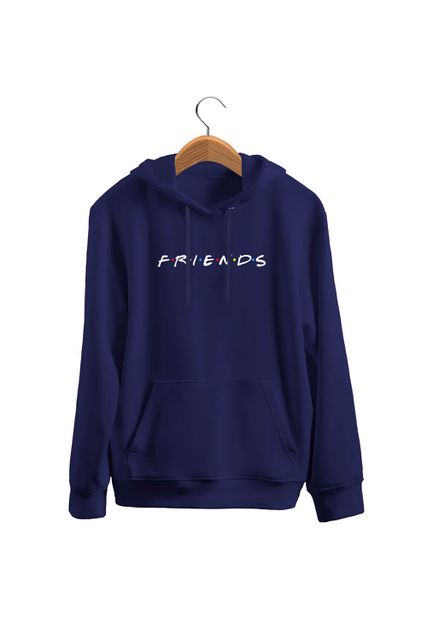 Blusa De Frio Black Beast Moletom Friends Azul Mari... - Black Beast