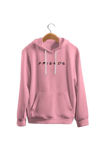 Blusa De Frio Black Beast Moletom Friends Rosa Clar - Black Beast