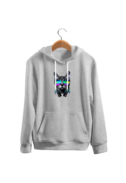 Blusa De Frio Black Beast Moletom Gato Dj Cinza - Black Beast