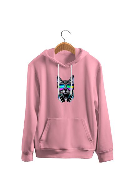 Blusa De Frio Black Beast Moletom Gato Dj Rosa Clar - Black Beast