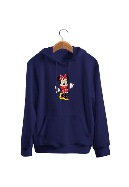 Blusa De Frio Black Beast Moletom Minnie Azul Marin... - Black Beast