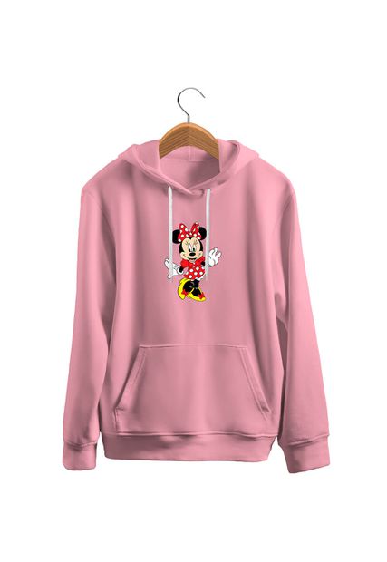 Blusa De Frio Black Beast Moletom Minnie Rosa Claro - Black Beast