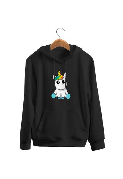 Blusa De Frio Black Beast Moletom Unicórnio Bebe Pr... - Black Beast