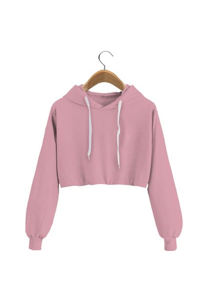 Cropped Moletom Feminino Black Beast Rosa Claro - Black Beast