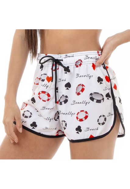 Shorts Feminino Praia Baralho Poker Black Beast - Black Beast