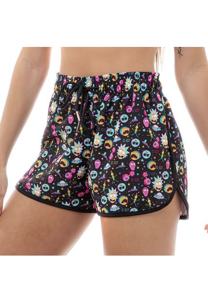 Shorts Feminino Praia Rick And Morty Black Beast - Black Beast