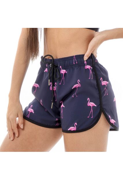 Shorts Feminino Praia Flamingo Black Beast - Black Beast