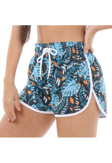 Shorts Feminino Praia Florido Black Beast - Black Beast