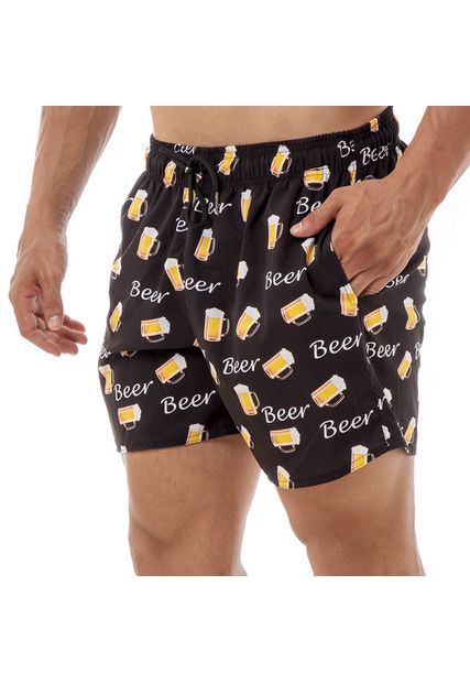 Shorts Masculino Praia Beer Black Beast - Black Beast