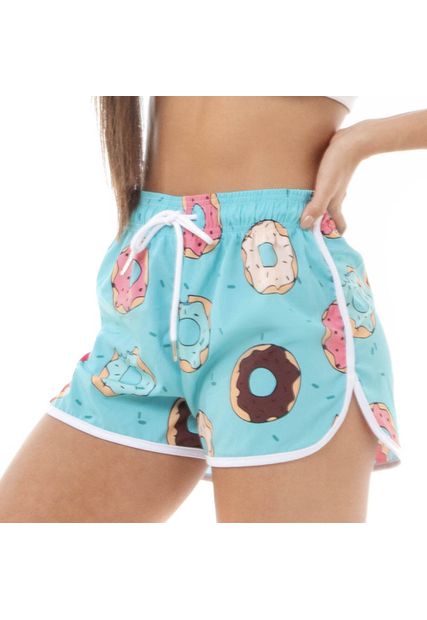 Shorts Feminino Praia Donuts Rosquinha Black Beast - Black Beast