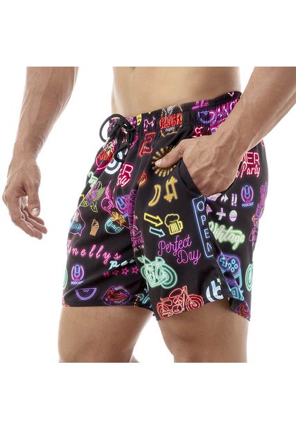 Shorts Masculino Praia Vintage Black Beast - Black Beast