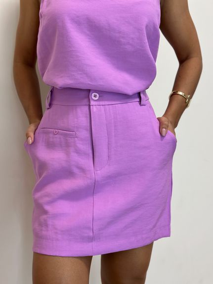 Saia Viscolinho Bruna Lavanda