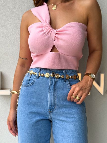 Cinto Metal Bolinha Dourado 