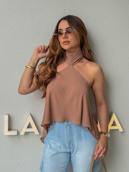 Blusa Frente Única Emma Marrom