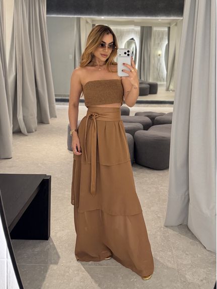 Conjunto Saia Rubia Café 