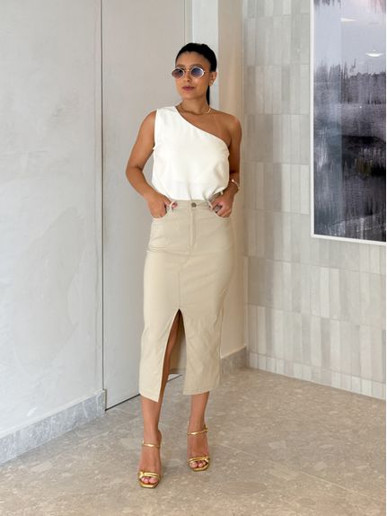 Saia Midi Iara Areia