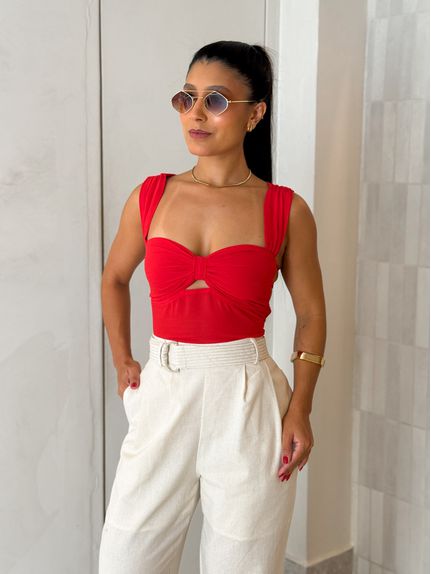 Blusa Amarração Alessandra Vermelha