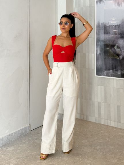 Calça Linho Célia Cru 