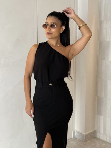 Blusa Viscolinho Viena Preto