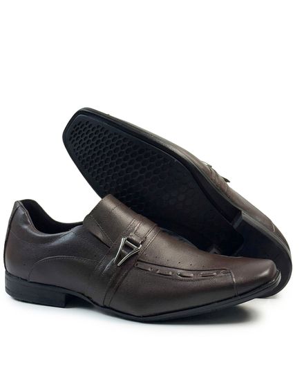 Sapato Social Masculino Calvest em Couro Chocolate - 14F085 - CHOCOLATE - 14F085 - CHOCOLATE - Zero Mania