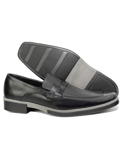 Sapato Social Masculino Calvest em Couro Preto Olho de Gato - 7001 preto - 7001-PRETO - Zero Mania