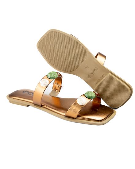 Rasteira Feminina Em Material Tecnológico 2097002 BRONZE - 2097002 BRONZE - Zero Mania