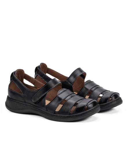 Sapatilha Confort em Couro Preto 4011 - JF4011 PRETA - Zero Mania