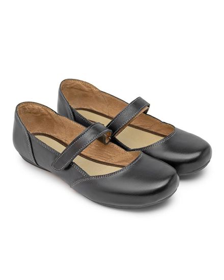 Sapatilha Confort em Couro Preto 3019 - JF3019PRETO - Zero Mania