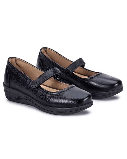 Sapatilha Confort em Couro Preto 1400 - JF1400PRETO - Zero Mania