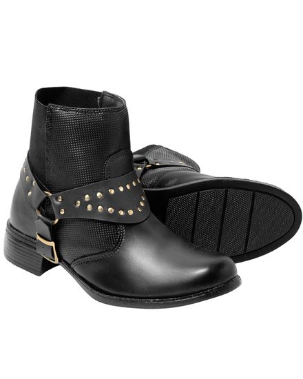 Bota Texana Feminina em Material Tecnológico Preta 16021 - 16021PRETA - Zero Mania
