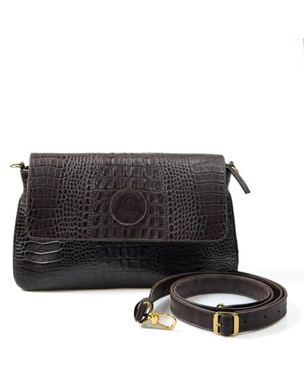 Bolsa Feminina em Couro Texturizado Marron Claudia - 003MARRONCLAUDIA - Zero Mania