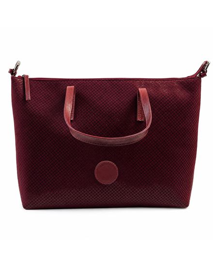 Bolsa Feminina em Couro Texturizado Almofadada Marsala Xadrez - 002MARSALAXADREZ - Zero Mania