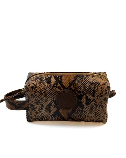 Necessaire em Couro Animal Print Marron - 012ANIMALMARRON - Zero Mania