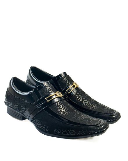 Sapato Social Masculino em Couro com Costura Manual Calvest 1750F015 - Preto - 1750F015 PRETO - Zero Mania