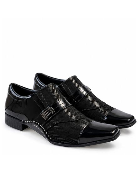 Sapato Social Masculino em Couro com Costura Manual Calvest 1930F010 - Preto - 1930F010 PRETO - Zero Mania