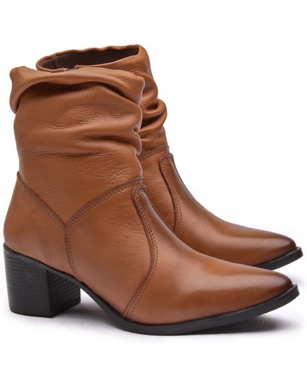 BOTA FEM COURO CANO SANFONADA HAVANA-5494 - 5494-HAVANA - Zero Mania