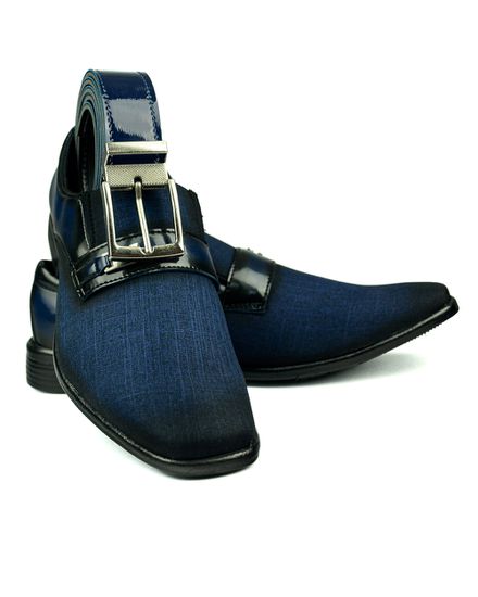 Kit Sapato Social + Cinto Pierutti 1005 - 1005-AZUL - Zero Mania