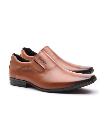 Sapato Social Masculino Calvest em Couro Havana Tradicional - 2305B461 - 2305B461HAVANA - Zero Mania