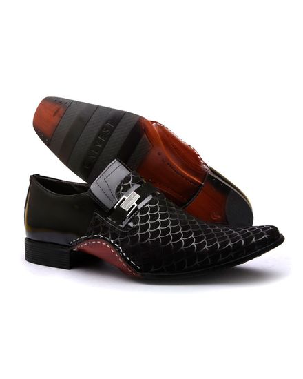 Sapato Social Masculino Calvest em Couro Preto-1930F020 - 1930F020-PRETO - Zero Mania