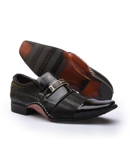 Sapato Social Masculino Calvest em Couro Preto-1930F027 - 1930F027-PRETO - Zero Mania