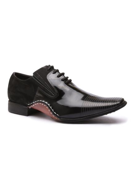 Sapato Social Masculino Calvest em Couro Preto de amarrar -1930F025 - 1930F025-PRETO - Zero Mania